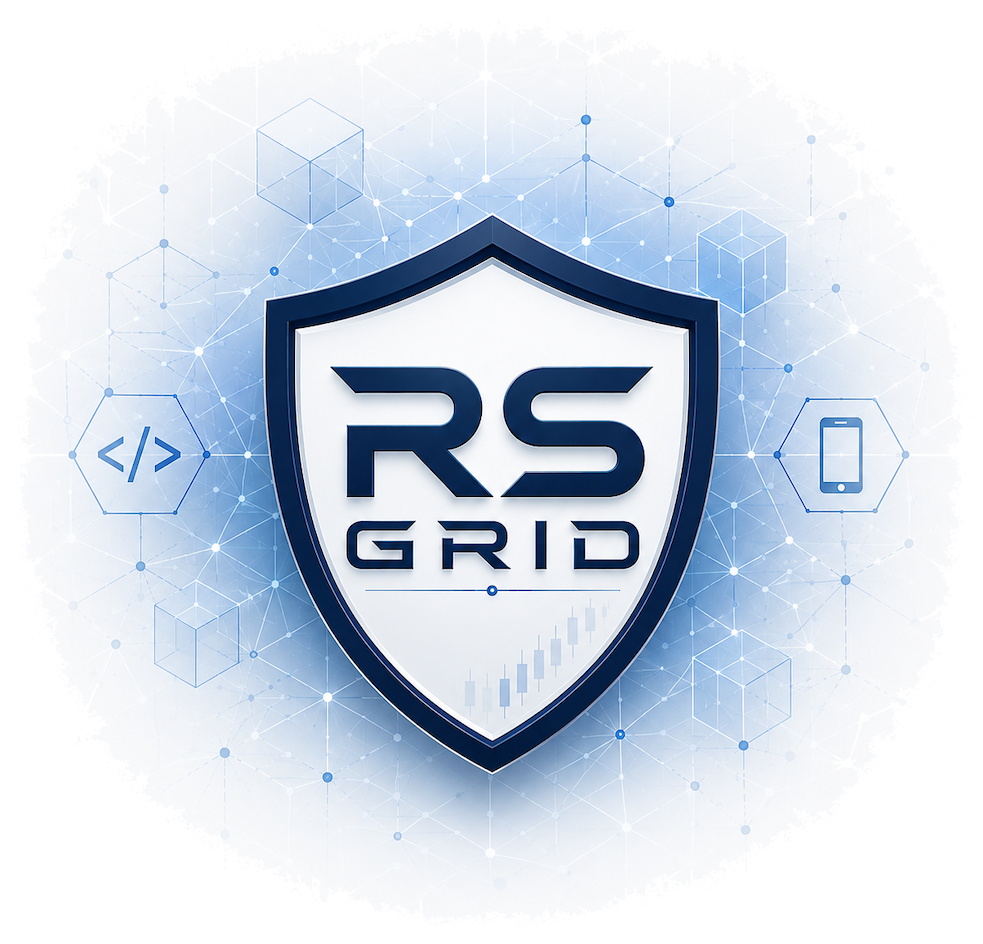 RS Grid — shield emblem with the letters R and S above the GRID wordmark